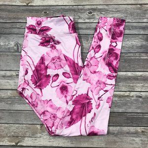LuLaRoe Jordan Workout Pants Pink Floral